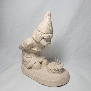 Austin Productions Girl Blowing out Birthday Candles Figurine 1989 Sculpture